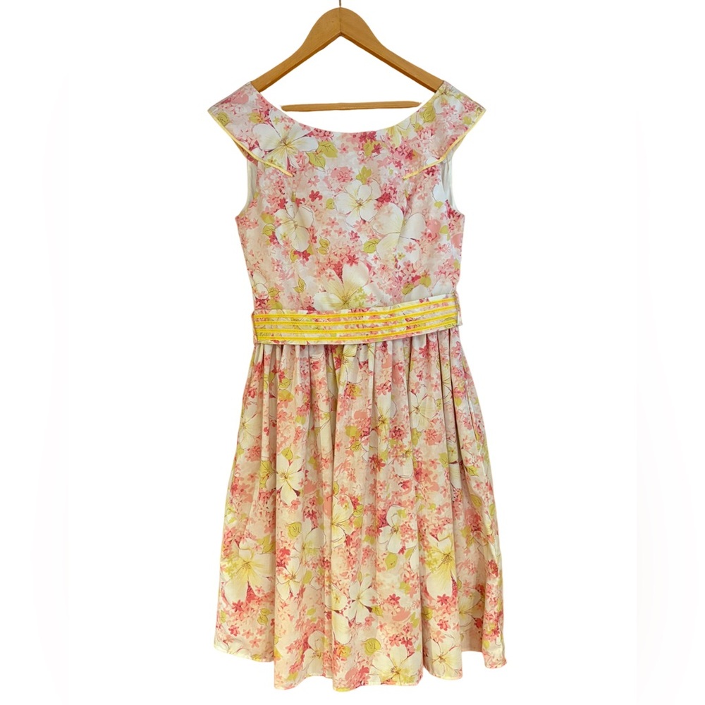 Louise Hedley a Darlington Original Floral Tea Fit & Flare Belted Easter Dress